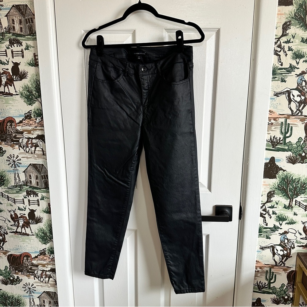 Faux Leather Black Skinny Jeans